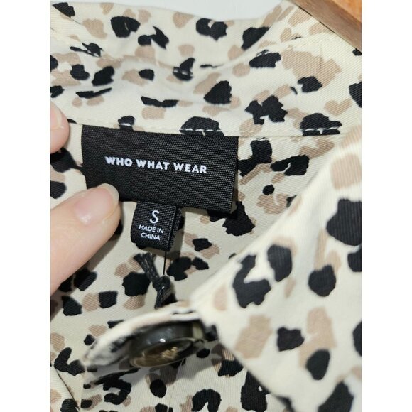 Who What Wear Shirt Dress Sz Small Button Down Cheetah Animal Print Pockets NEW - Picture 11 of 13